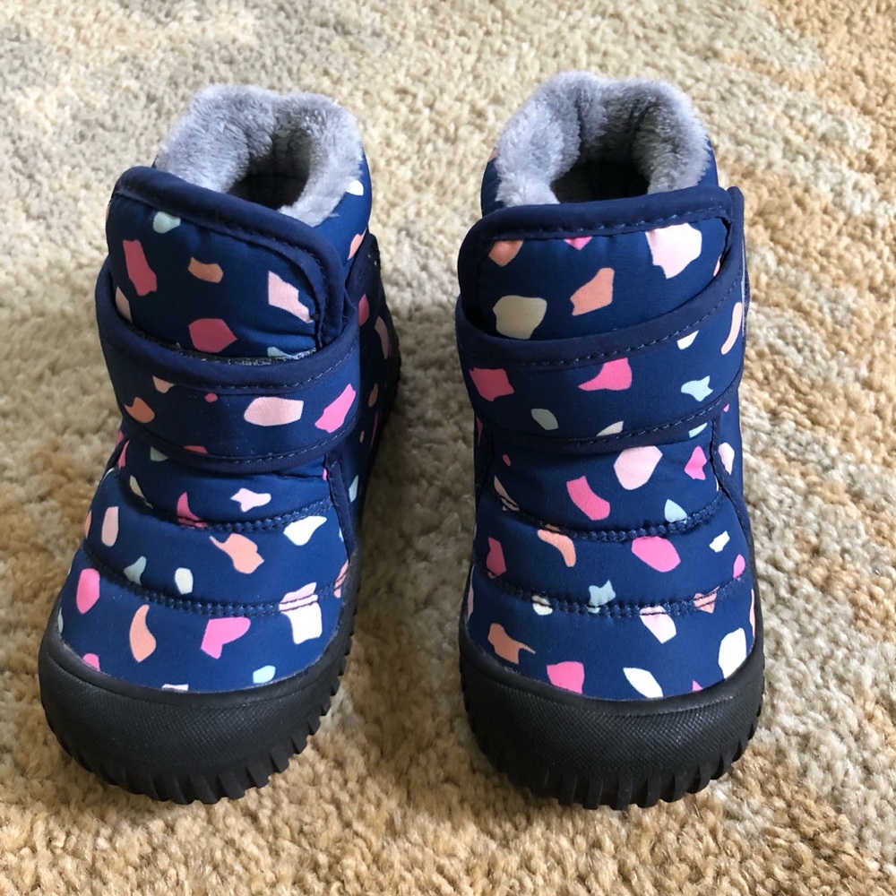 Jan & Jul Toasty Dry Snow Boots Toddler Girls Size 5 Navy Blue EUC!